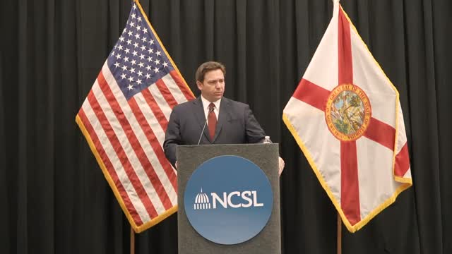 Gov. DeSantis Speaks at the National Conference of State Legislatures