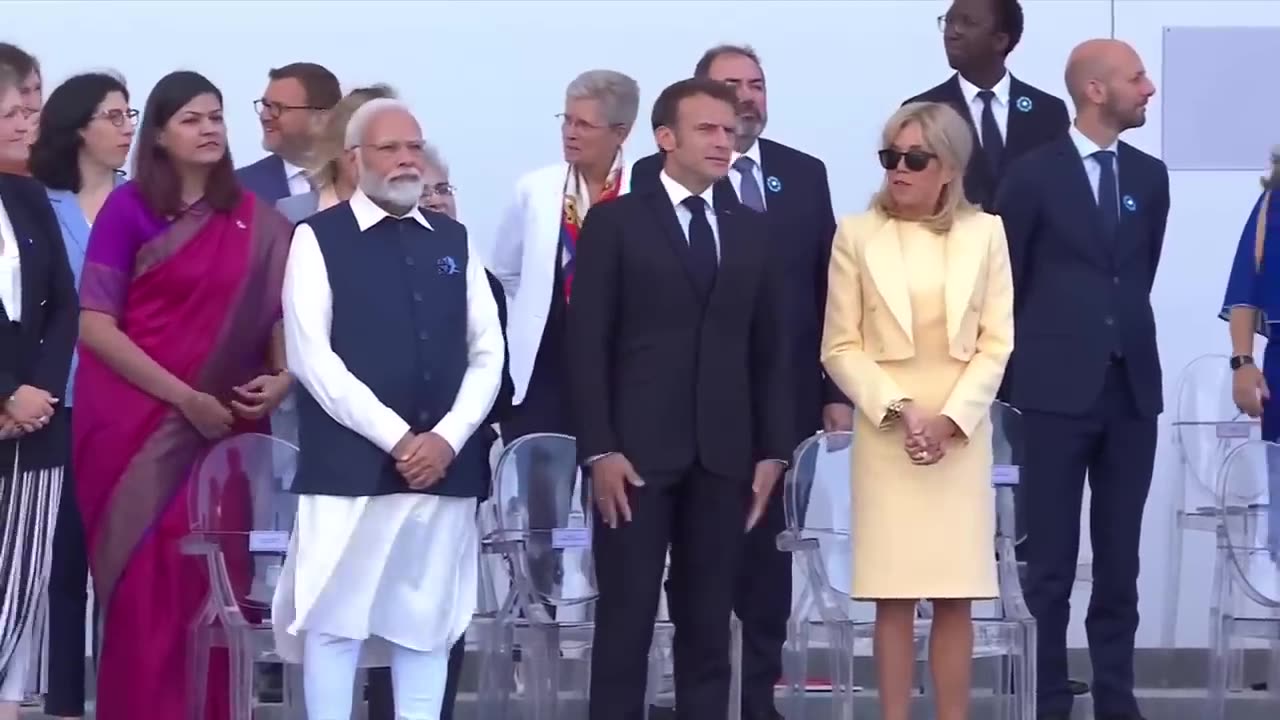 Proud Moment! India's Tri-Services Contigent March Past During The Bastille Day Parade.