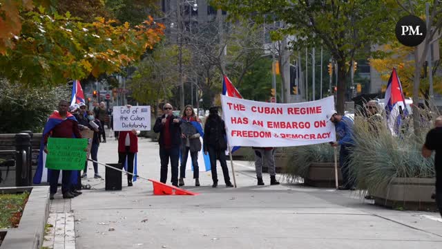 A survivor of the brutal Cuban regime yells “Let’s go Brandon” at pro-communist protesters