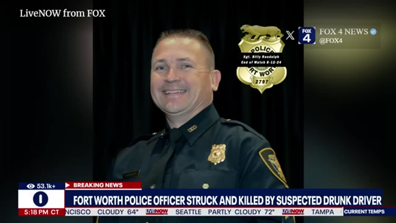 Fort Worth officer killed by suspected drunk driver | LiveNOW from FOX