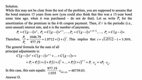 Exam FM exercise for February 21, 2022