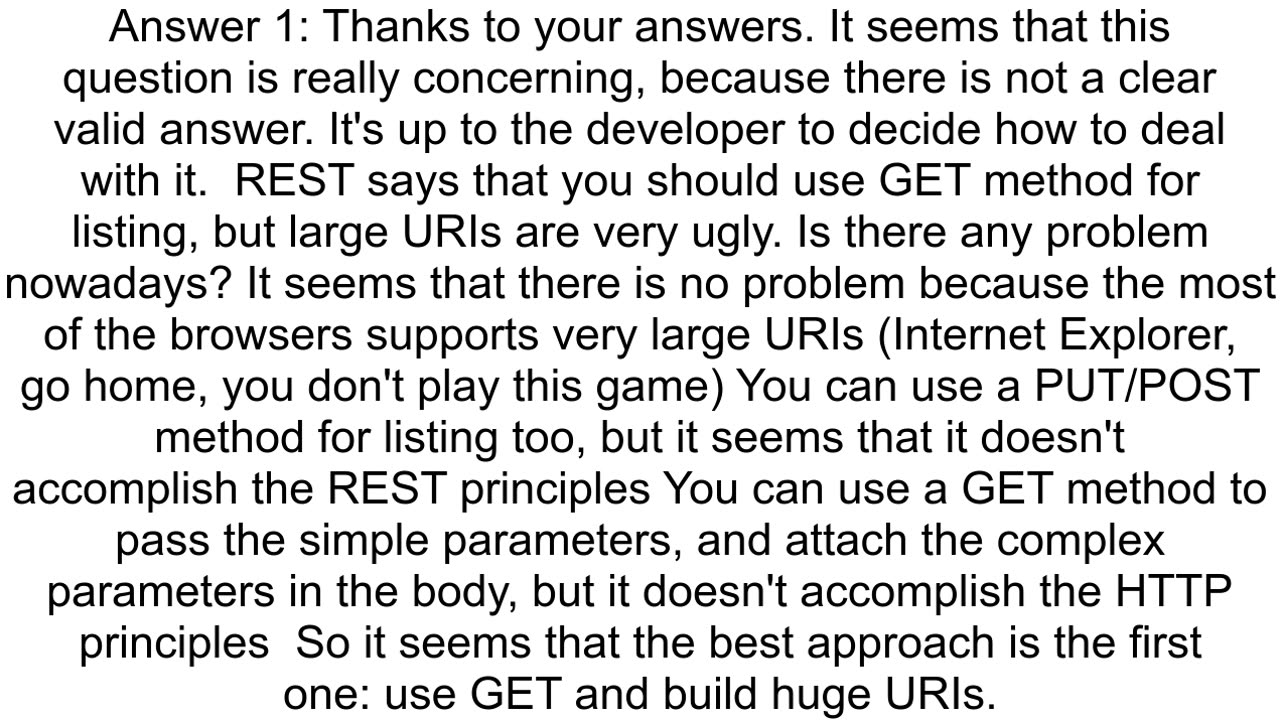 How to send a huge parameter list to a GET request