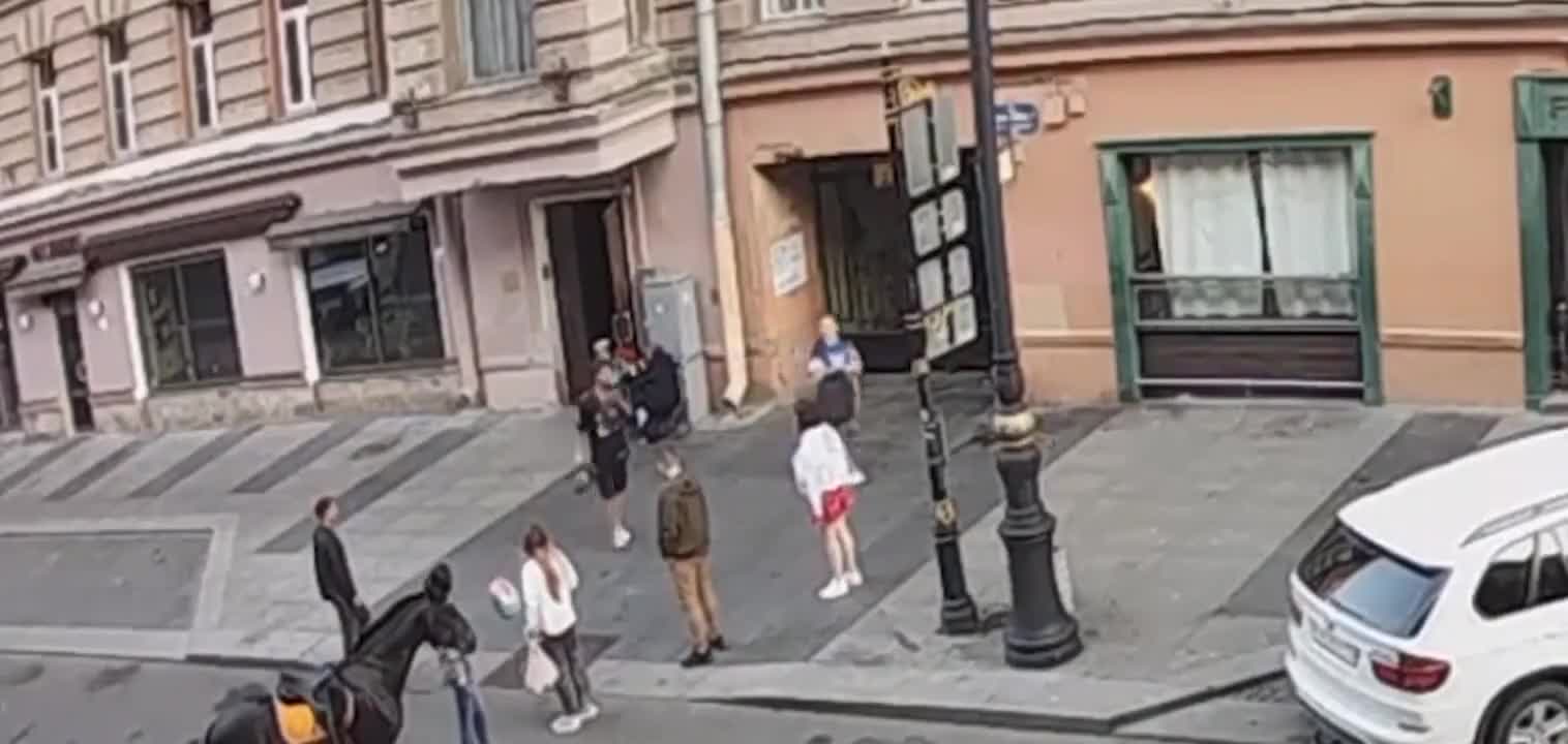 Failed attempt at trying to skate under a horse
