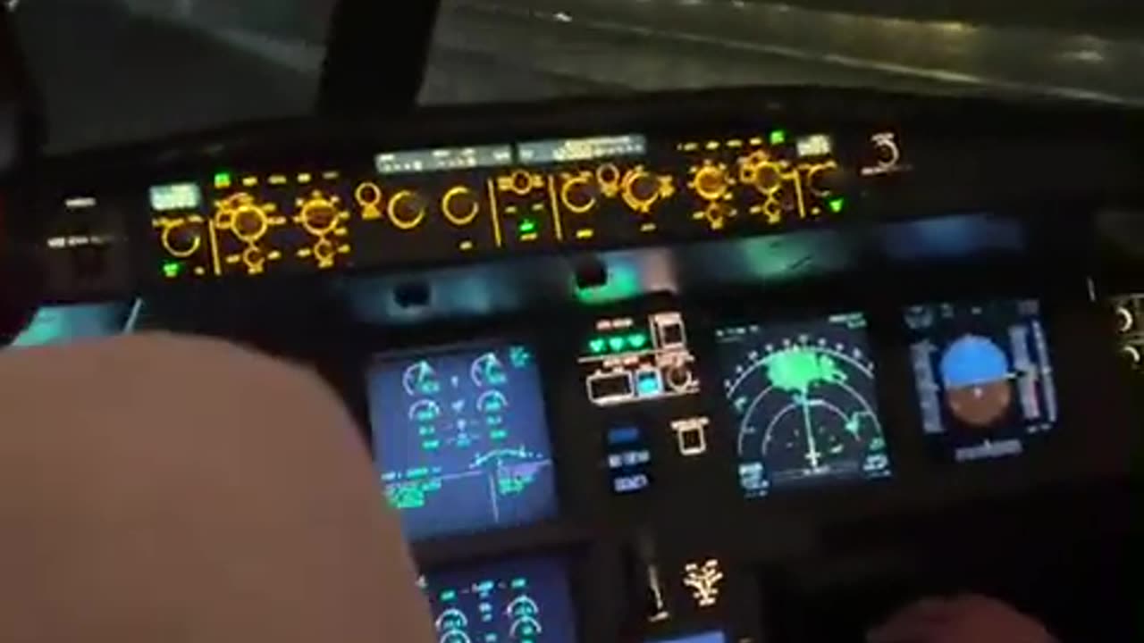 Pilots view of takeoff.