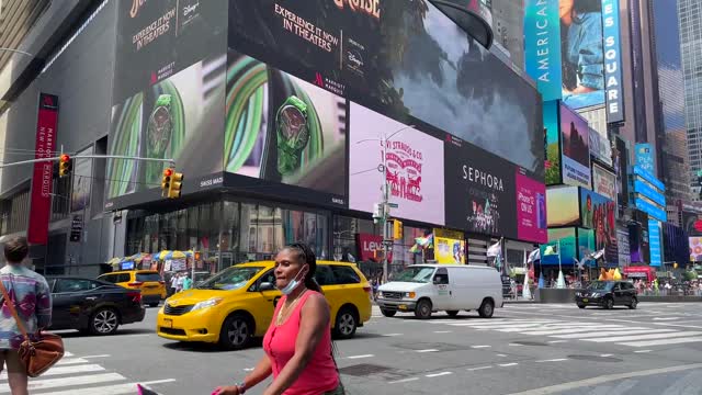 Walking in Times Square NEW YORK City USA 4K Video Travel