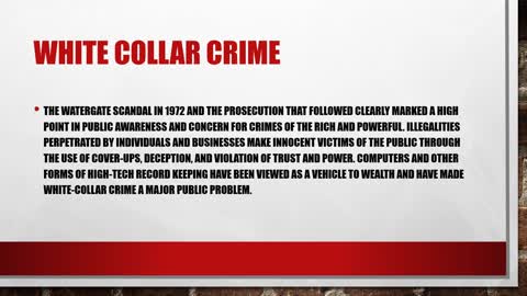 White Collar Crime (Detective Training Series) part 1