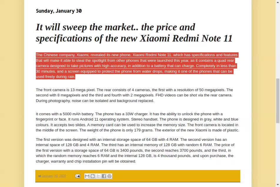 It will sweep the market.. the price and specifications of the new Xiaomi Redmi Note 11