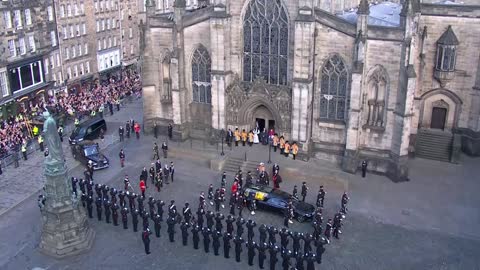 King Charles and his siblings walk behind Queen’s coffin