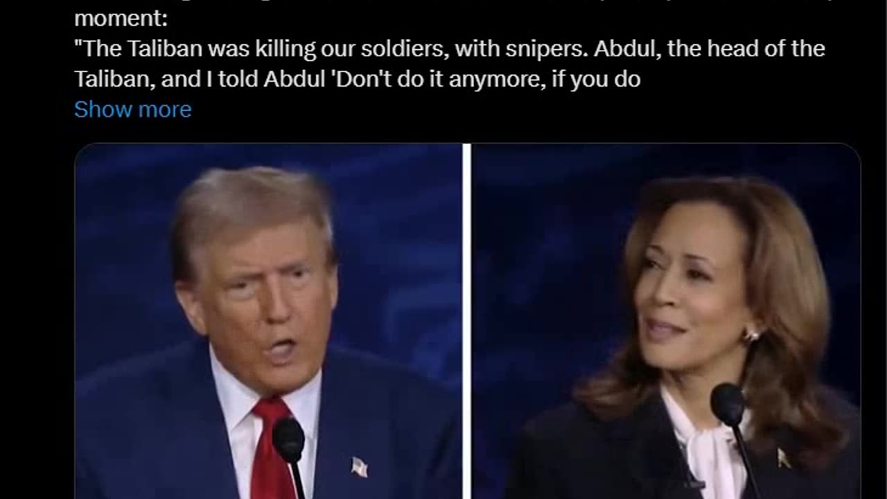 Trump said to Abdul, the head of the Taliban, and I told Abdul 'Don't do it anymore, if you do it anymore you're going to have problems.' Abdul said 'Why do you send me a picture of my house?' Trump said 'You're go