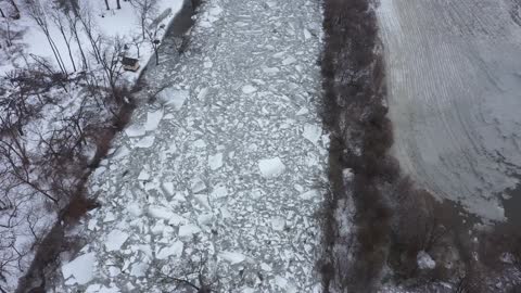 Drone Flyover of Rock River Flood Damage