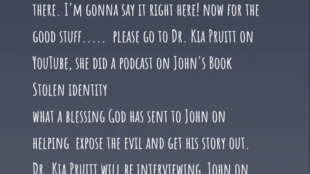 DR KIA PRUITT INTERVIEW W/ THE REAL JOHN KENNEDY JR