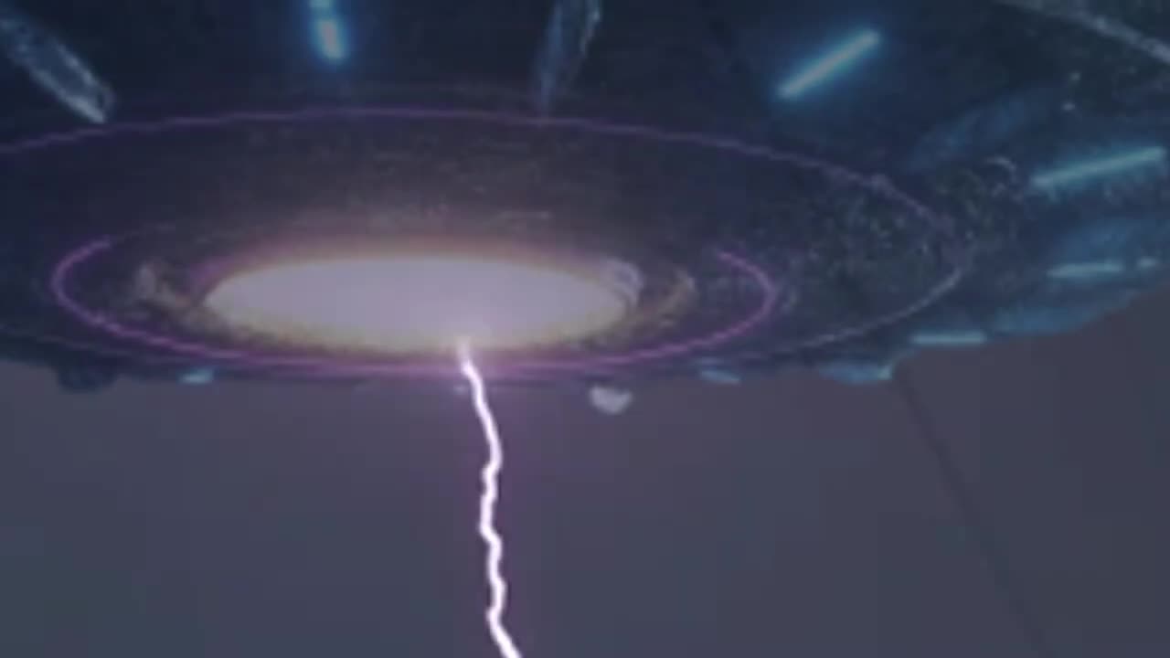 UFO spewing thunder and lightning