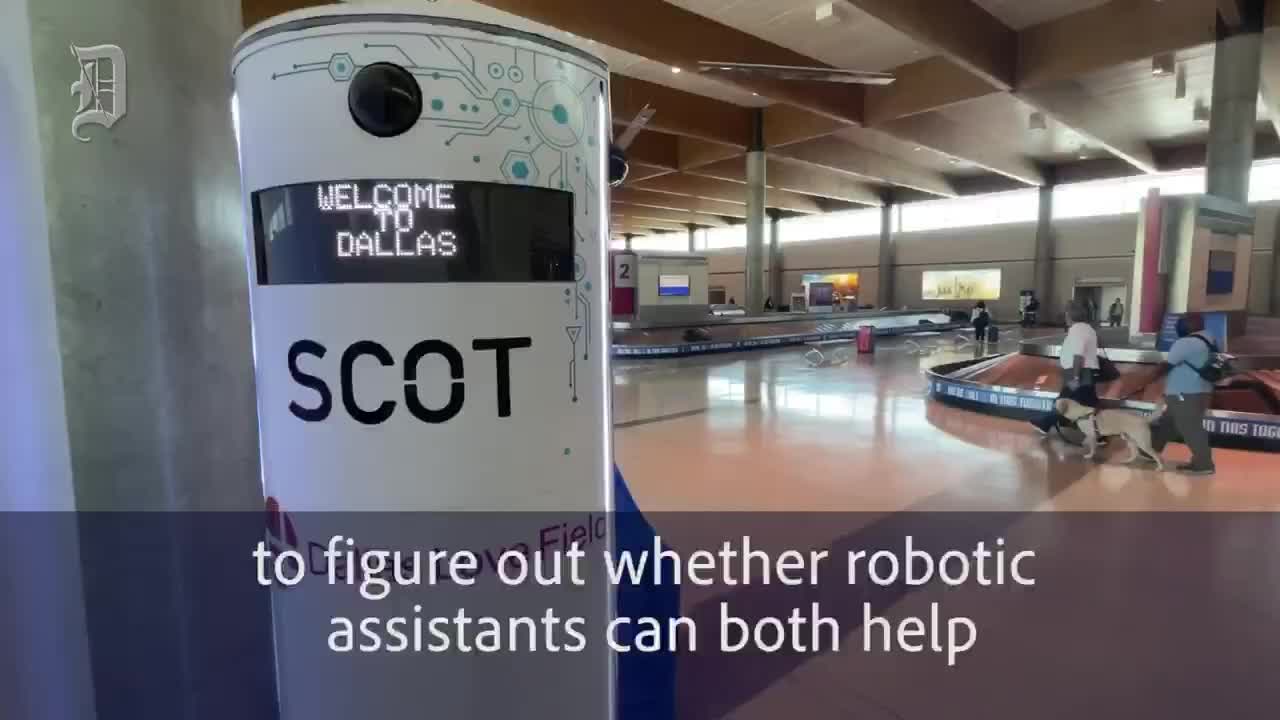 Gay robot enforcing mask mandates at Dallas airport