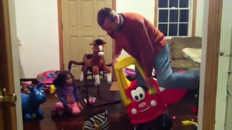 Man Gets Stuck in Little Tikes Car