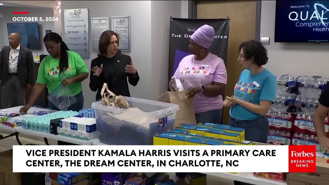 BREAKING NEWS- Kamala Harris Packs Essentials Bags At Primary Care Center In Charlotte, NC