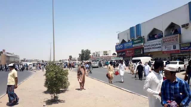 Juma prayer in Dubai at road