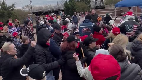 More than 100 people in Staten Island, NY, show up in 40 degree weather for a "Trump dance contest."