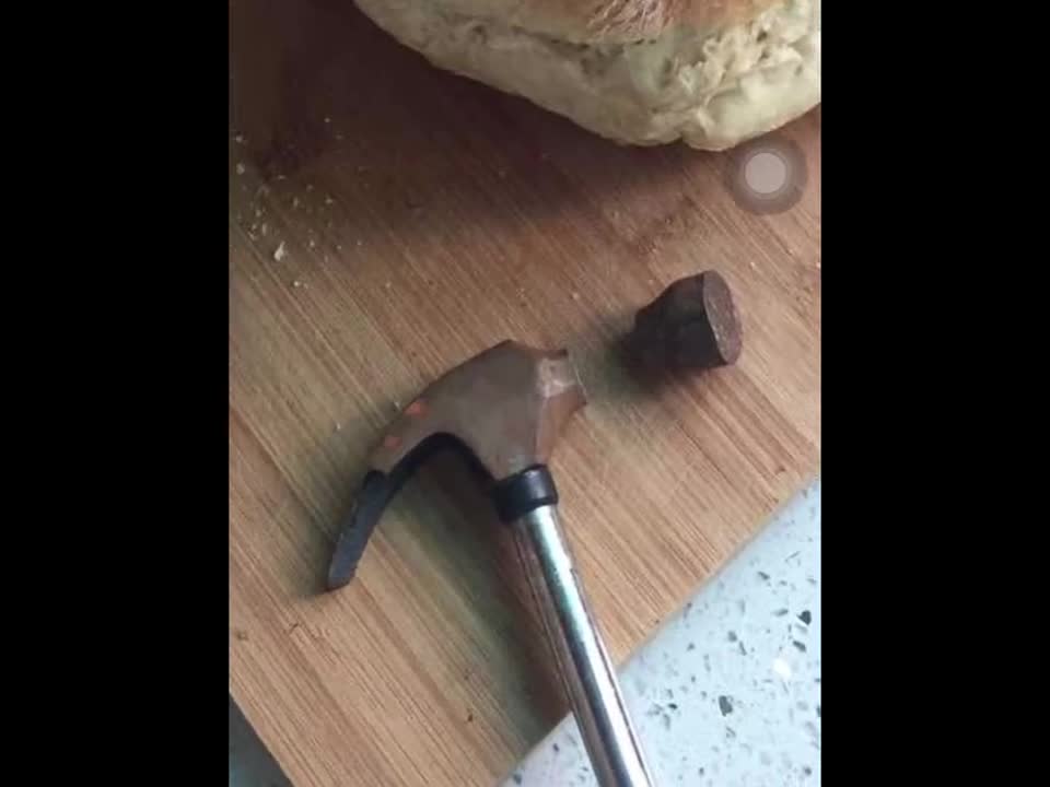 The bread was so hard that the awl broke