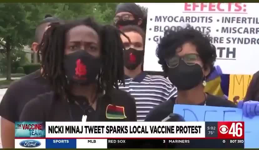 Peak 2021: Nicki Minaj’s fans take to the streets to protest vaccine censorship.