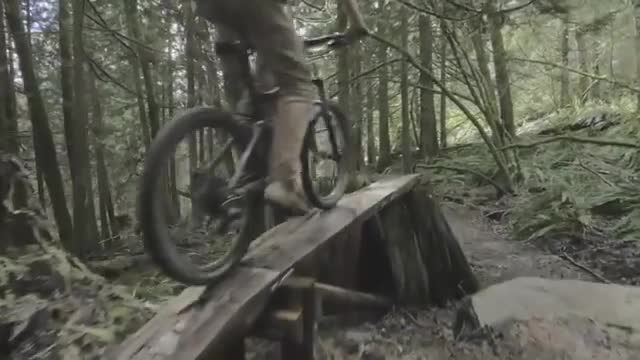 Thin wooden bridge bike fall slip