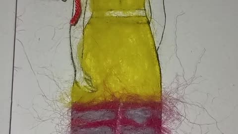 Coraline Inspired Embroidered Fashion Illustration