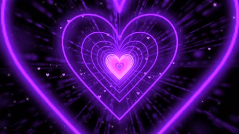 527. Heart Tunnel Background💜Purple Heart Tunnel Neon Heart Heart