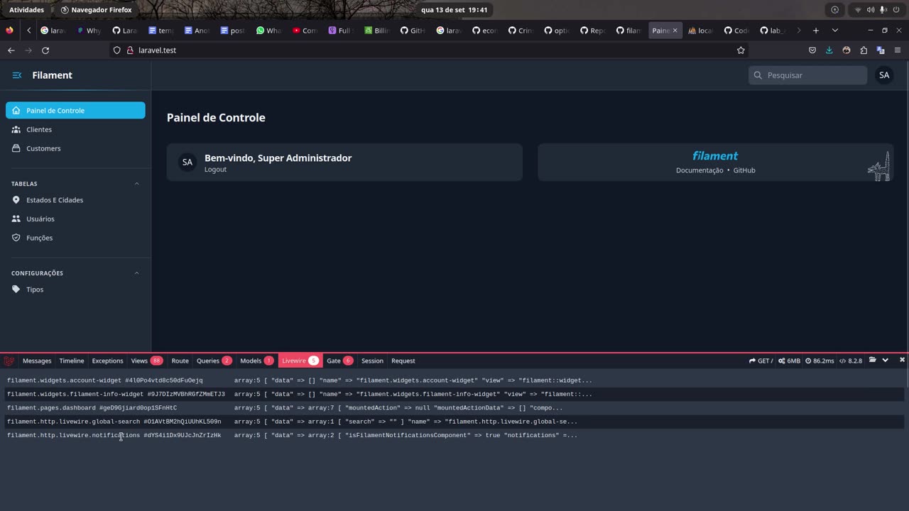 Testando painel Administrativo com Laravel + Filament