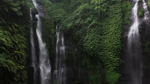 A waterfall of amazing beauty captured by a drone!