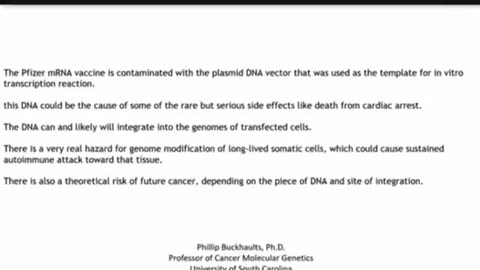 The Pfizer vaccine is contaminated with plasmid DNA