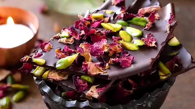 Dark Chocolate Rose Pistachio Bark