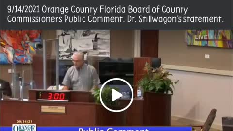 Orange County FL, Board of County Commissions Public Comment, September 2021