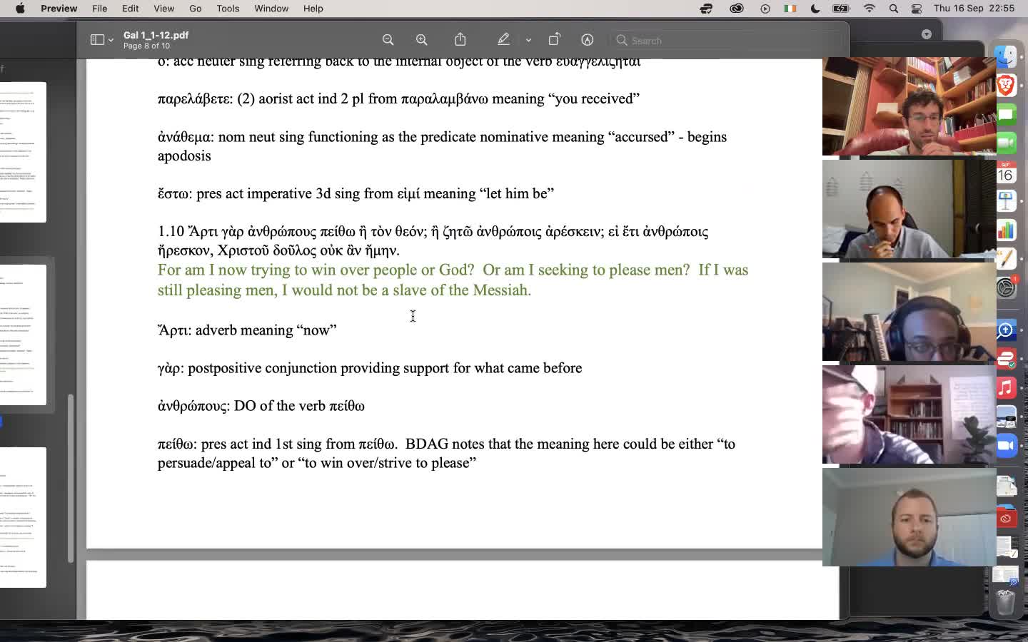 Gal 1:8-10 & Diagramming