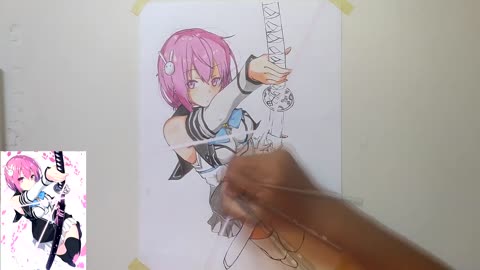 How To draw anime girl by using a refrence [Speed Art]