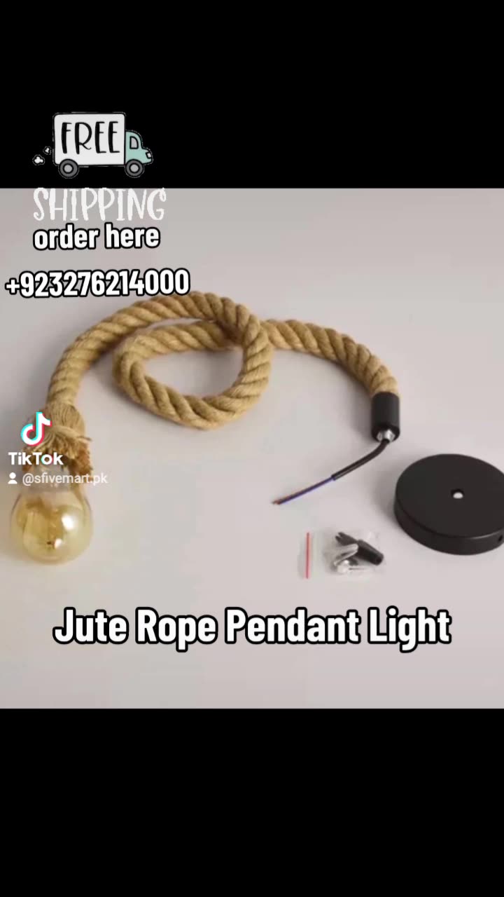 Jute Rope Pendant Light | Manila Rope Lamp | Rope Light |Pendant Lighting