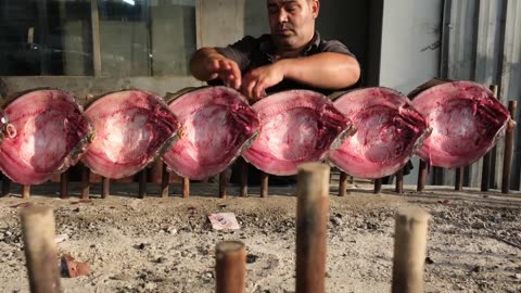 Amazing Iraqi Style Grilled Fish Around Charcoal and wood Fire