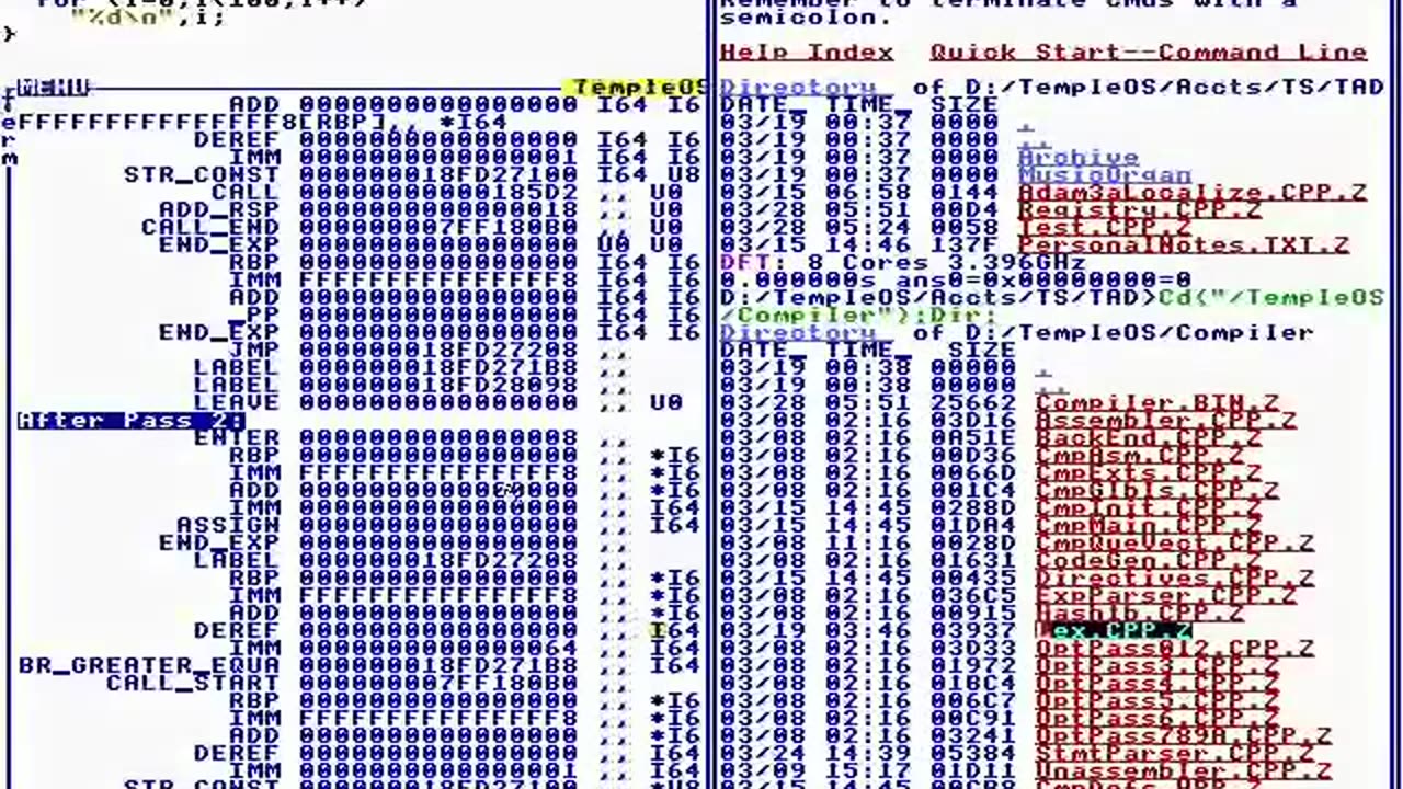 TempleOS Compiler_Assembler Code Walk-Thru