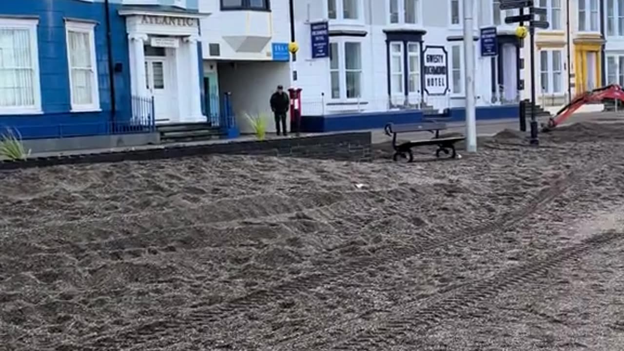 Aftermath Of Storm Ashley In Aberystwyth, Ceredigion, Wales