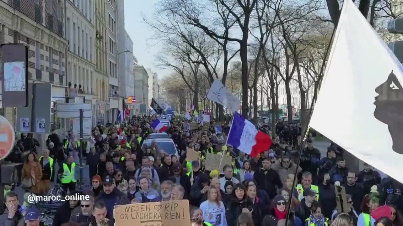 Yellow Vests and Parisians Demonstrate Against Macron and Pay Tribute to Nejeh Ben Farhat