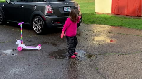 Playing in puddles