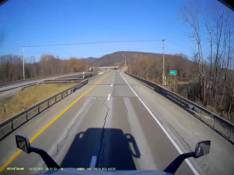 Semi Driver Has Close Call with Deer Crossing Highway