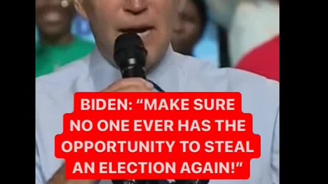 what did he say at the end?? Did that just slip out?? to make sure no one ever has the opportunity to ever steal an election again