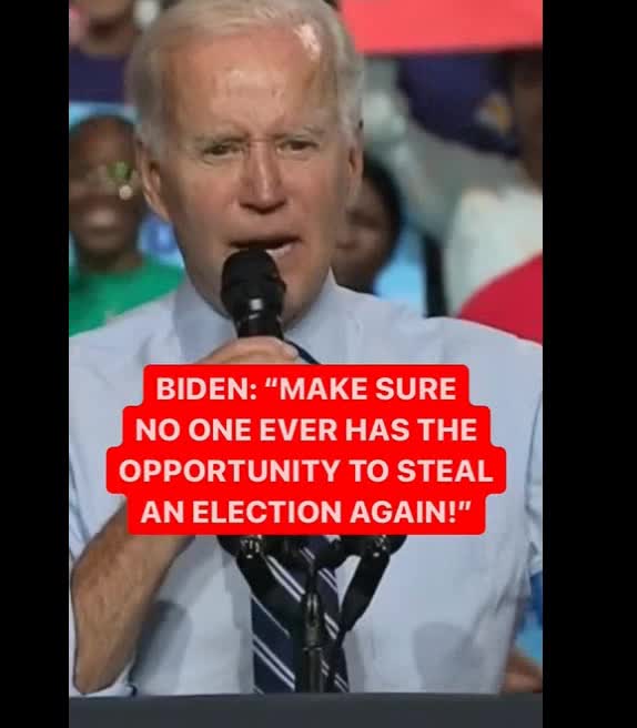 what did he say at the end?? Did that just slip out?? to make sure no one ever has the opportunity to ever steal an election again