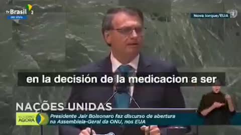 Jair Bolsonaro Presidente de Brasil en las naciones unidas Covid 19 Plandemia Coronavirus