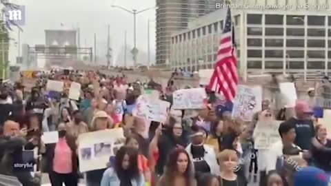 Covid testing sites being destroyed by awakened people.