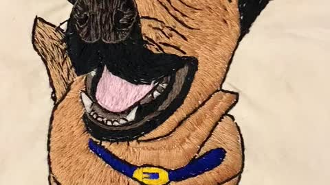 Embroidery art -Belgian Malinois, my DeeOhGee