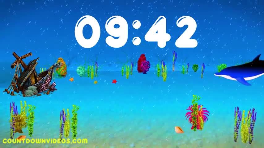 10 Minute Ocean Timer 🐬🐠 🐳10 minute relaxing music ♫ ♬