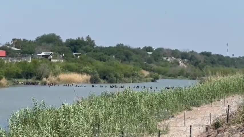 The biggest group we’ve seen so far just crossed illegally into Eagle Pass, Texas. Several hundred.