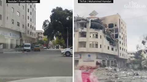 Gaza City before and after: footage shows destruction wreaked by war