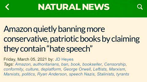 Amazon quietly banning more conservative, patriotic books by claiming they contain “hate speech”