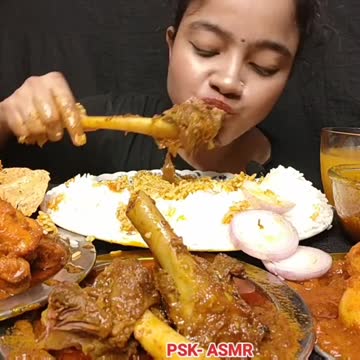 😰 5-Plate White Rice, mutton curry, Green Chilli 🌶 Mutton soups